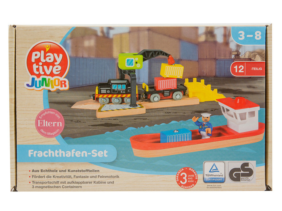 

Набор для деревянной железной дороги PlayTive Junior "Порт" 12 эл. Германия NEW