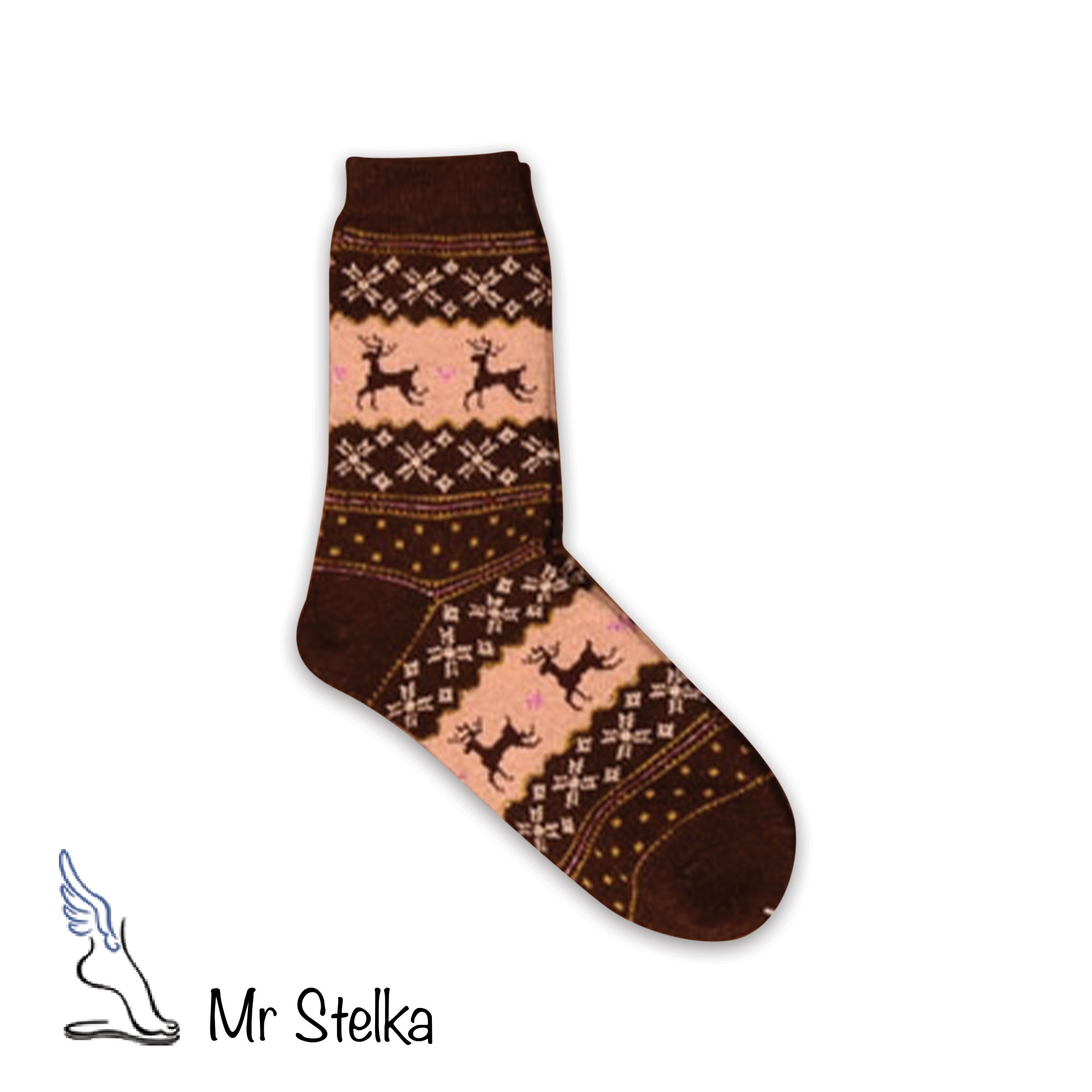 

Носки новогодние "Christmas is coming" 35-39р (22-24 см), коричневый цвет, SO-01 №4
