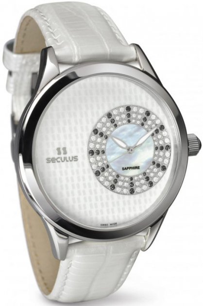 

Женские наручные часы Seculus 1672.2.1063 wht mop, ss crown onyx, wht strap