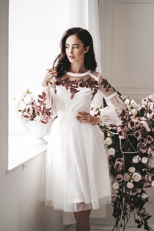 

Короткое коктейльное платье FashionYouWant  молочный 43330181, Короткое коктейльное платье FashionYouWant XS молочный 43330181