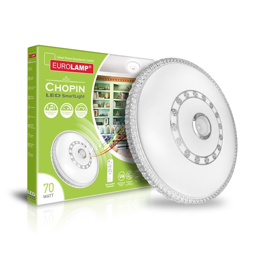 

Светильник LED Eurolamp Chopin 70W 3000-6500K 4200LM пульт д/у (11946116)