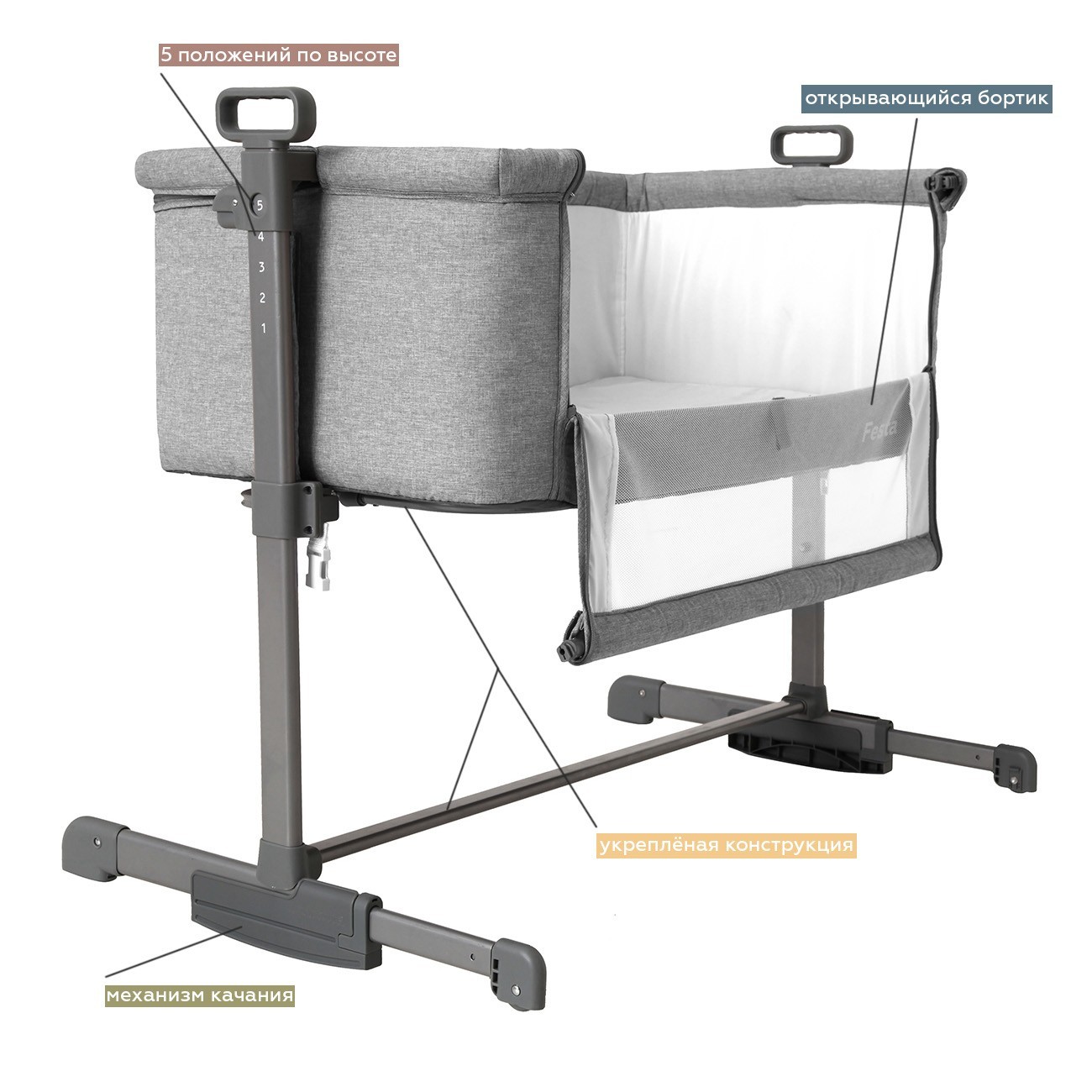 

Детская кровать CARRELLO Luna CRL-8404 Neutral Grey