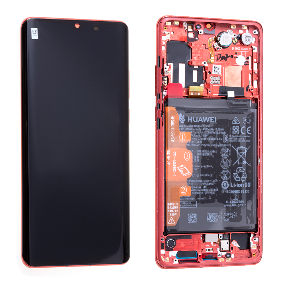 

Дисплей для Huawei P30 Pro Sunrise Red в сборе с рамкой, акб и датчиками Service Original