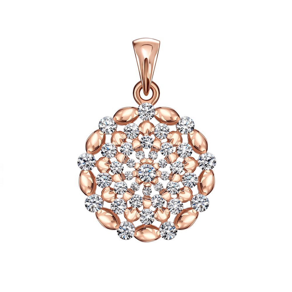 

Кулон из красного золота с фианитами S Zirconia 000122827