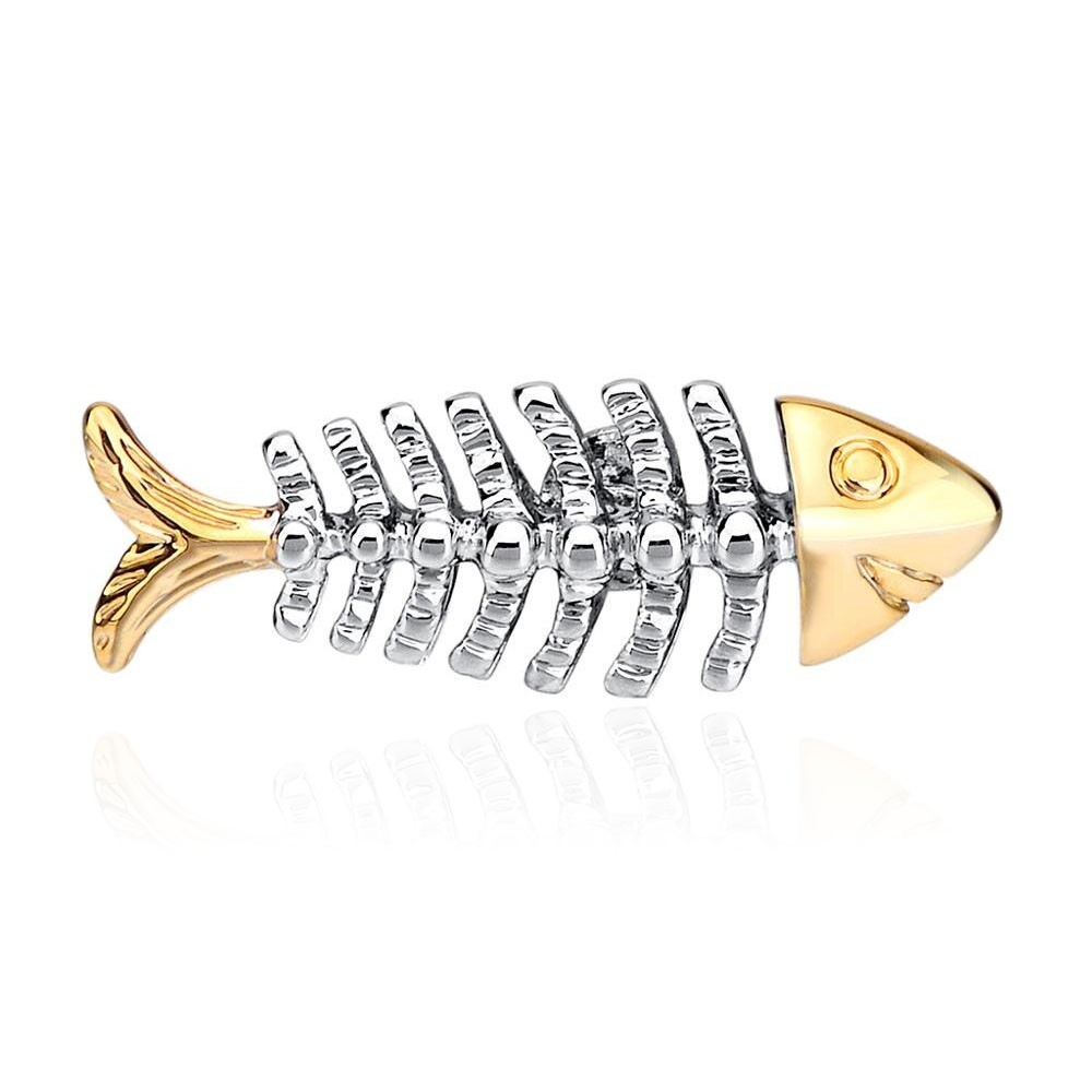 

Брошь-значок унисекс BROCHE бижутерия Скелет Рыбы серебристая BRGV112309