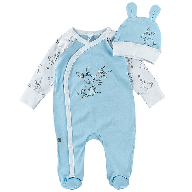 

Комбинезон (человечек) детский + шапочка MARIO KIDS (221637814482622) 56 см голубой