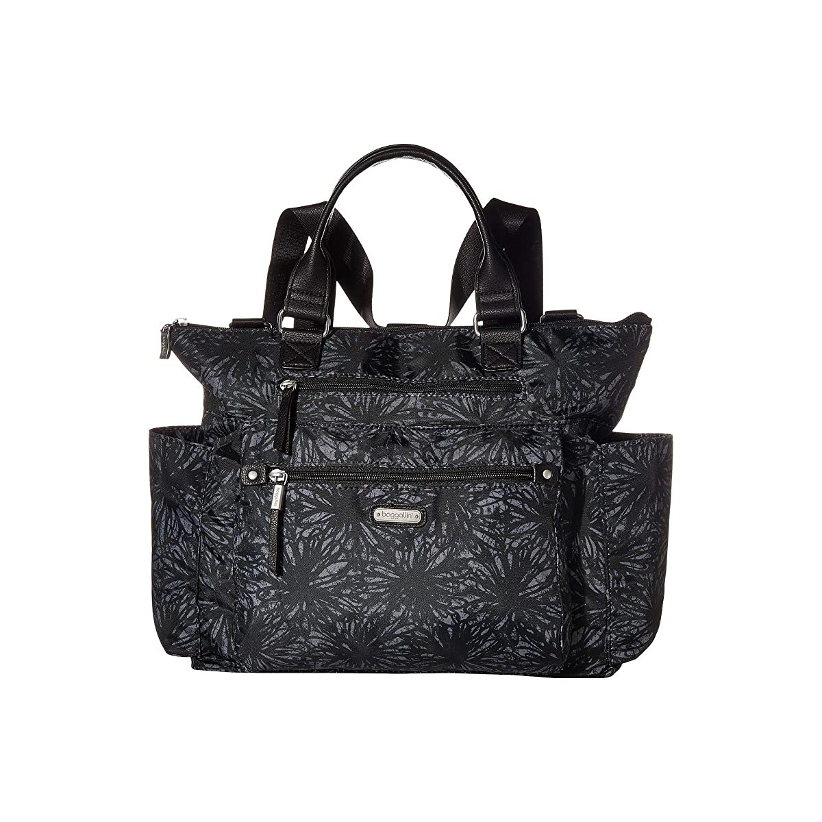 

Рюкзак Baggallini New Classic 3-in-1 Convertible with RFID Phone Wristlet Onyx Floral, Универсальный