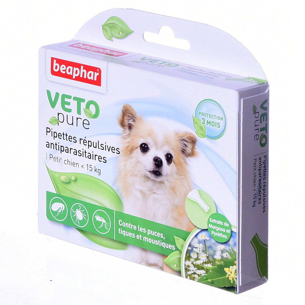 

Капли антипаразитарные для собак мелких пород до 15 кг "VETO Pure Bio Spot On" упаковка 3 пипетки Beaphar BGL-BF-158-1
