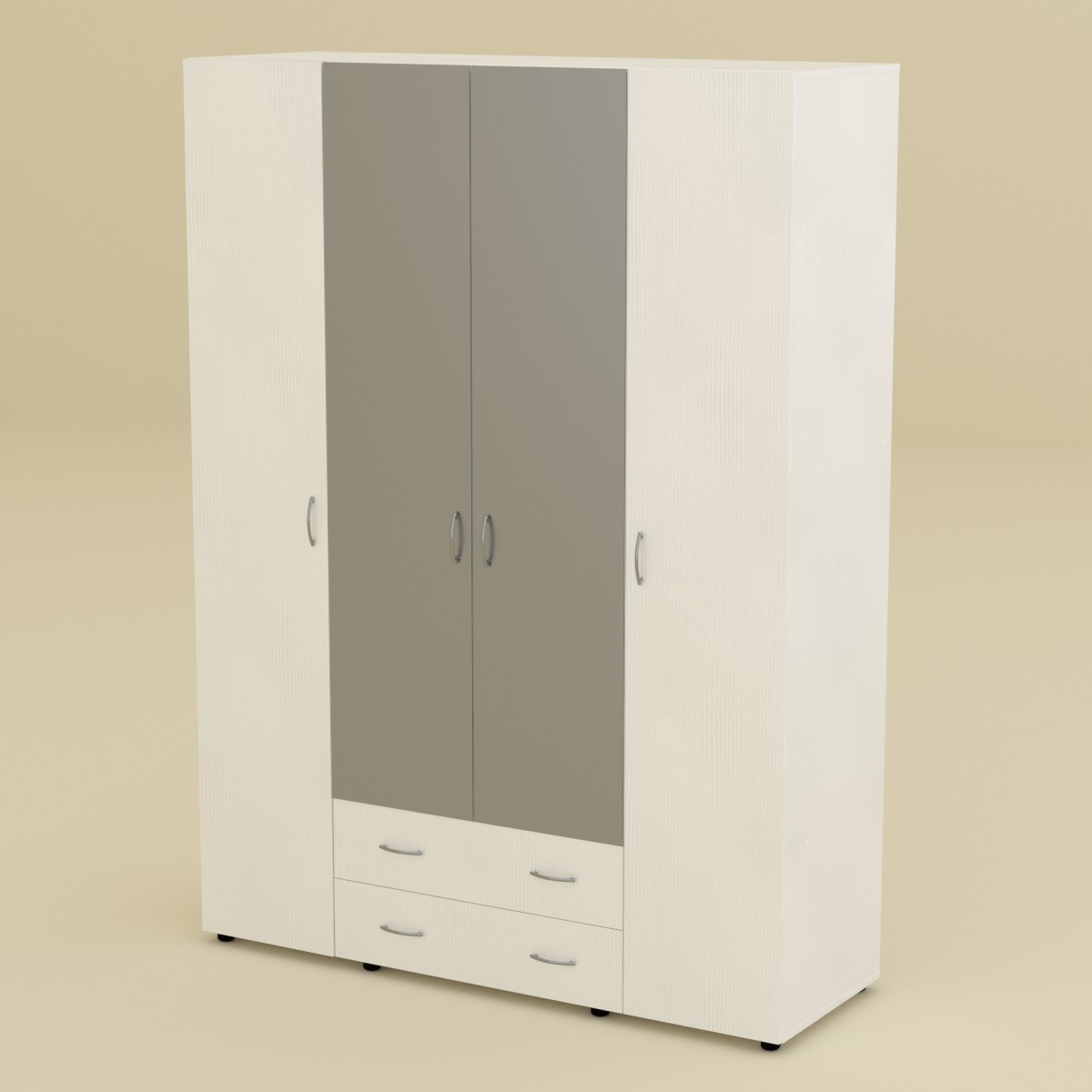 

Шкаф для одежды Компанит Шкаф-7 Белый (альба)