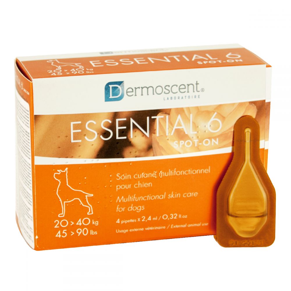 

Средство по уходу за кожей и шерстью собак весом от 20 до 40 кг Dermoscent Essential 6 spot-on 4 пипетки по 2.4 мл Dermoscent® BGL-DE-17