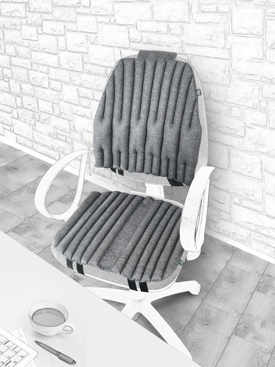 

Ортопедические подушки EKKO SEAT на офисное кресло. Комплект. Серый. OF-12G-202735