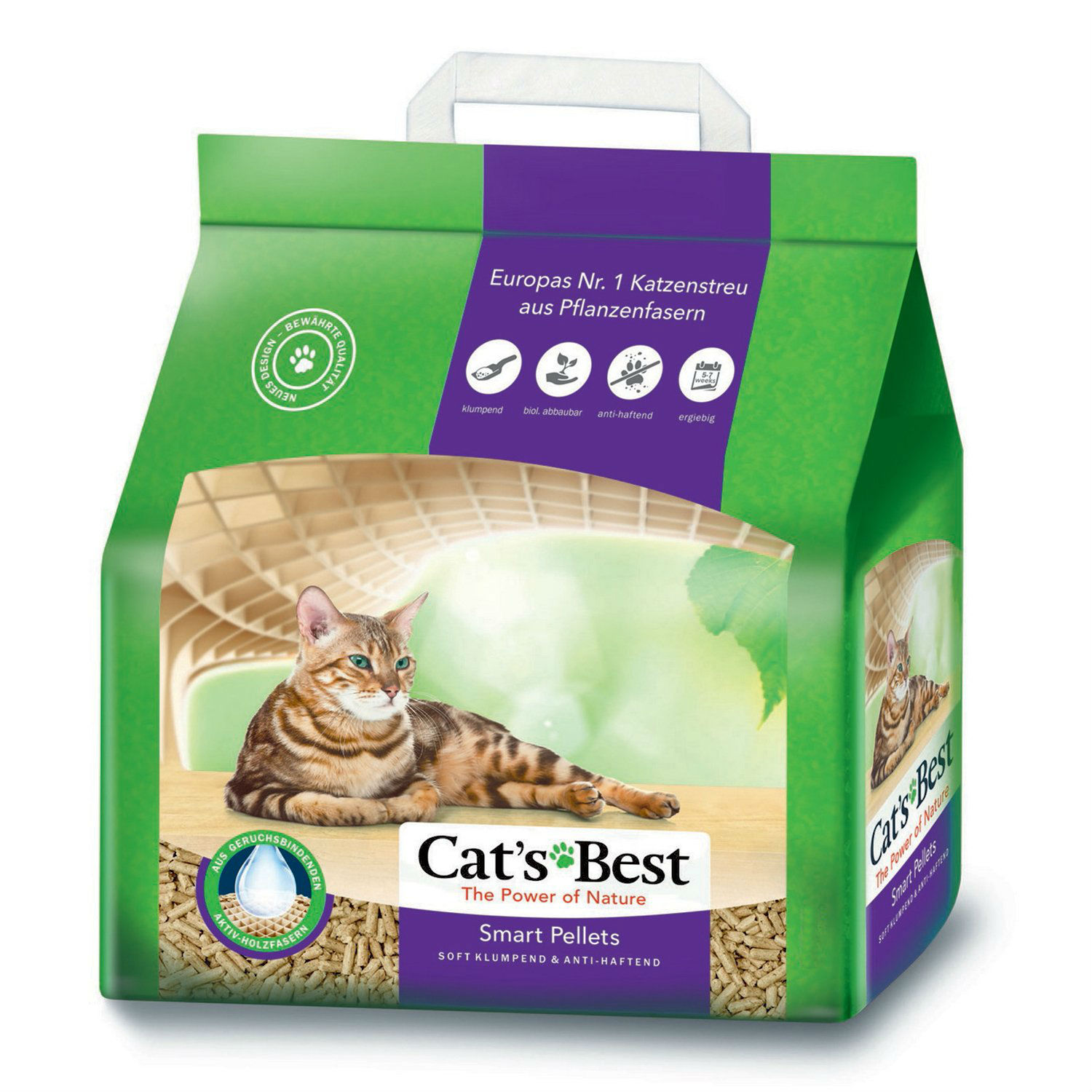 

Комкующийся древесный наполнитель Cats Best SMART Pellets 5 литров - 2,5 кг JRS BGL-JR-01