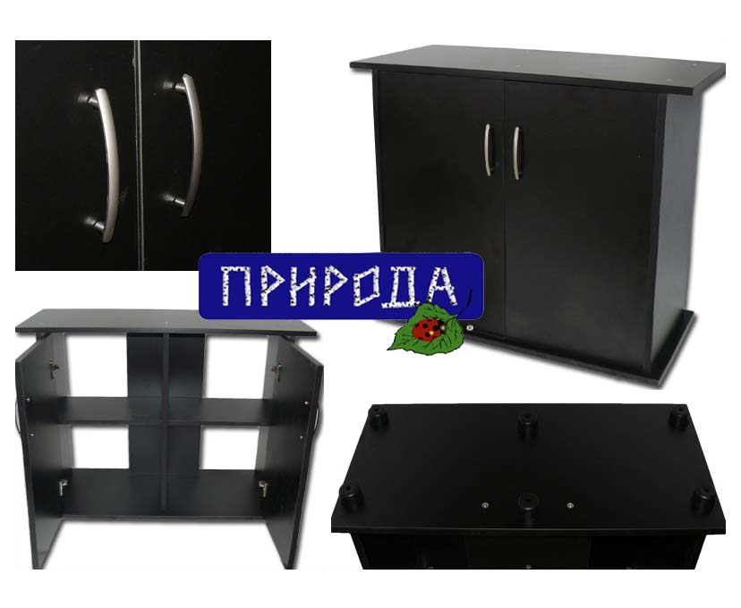 

Тумба прямая с дверцами черная 100х40х70 Природа BGL-PR-655