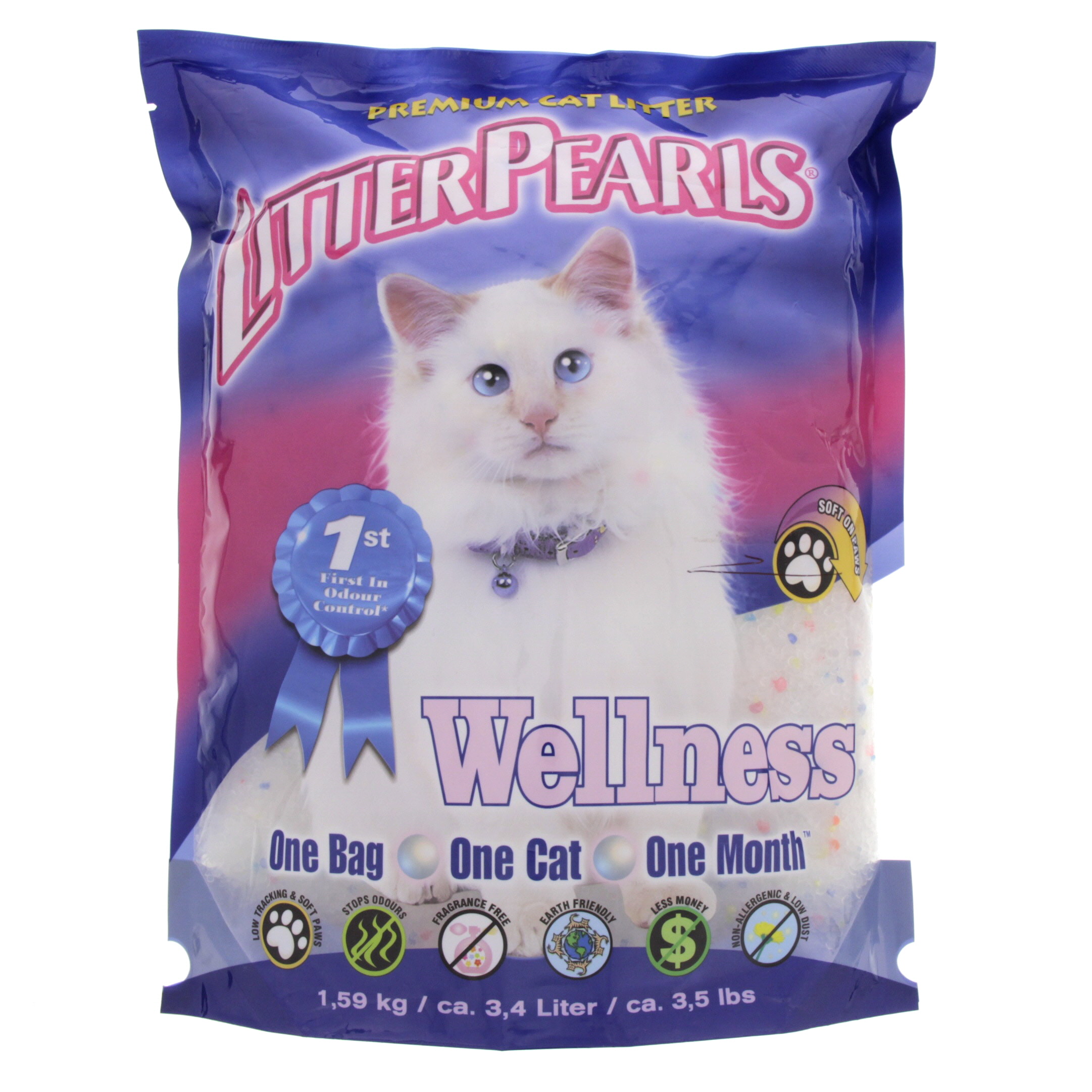 

"Wellness" ВЕЛЛНЕС кварцевый наполнитель для туалетов котов 3,4 литра Litter Pearls BGL-LP-04