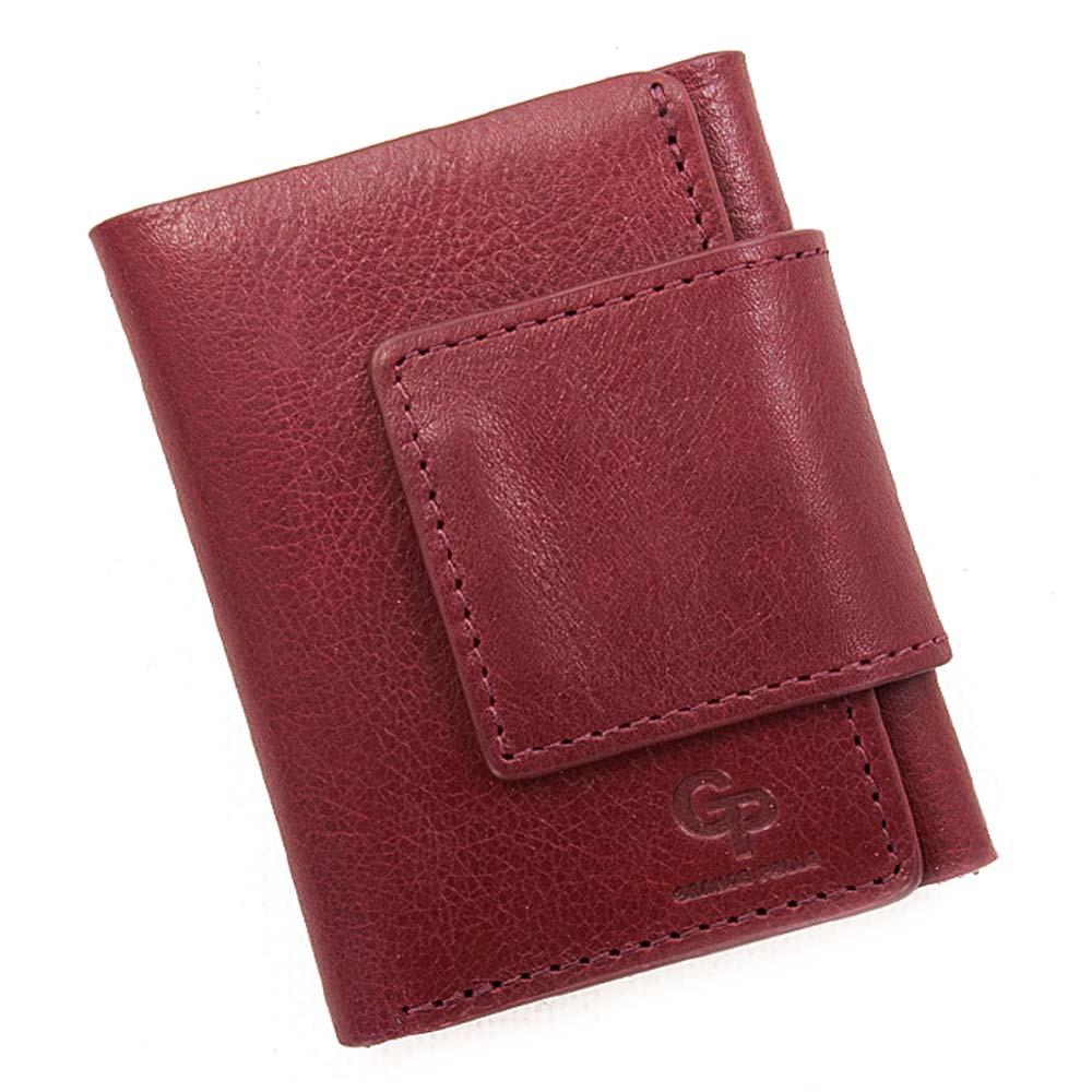 

Кошелек женский кожаный маленький на магните Grande Pelle бордовый HS000281