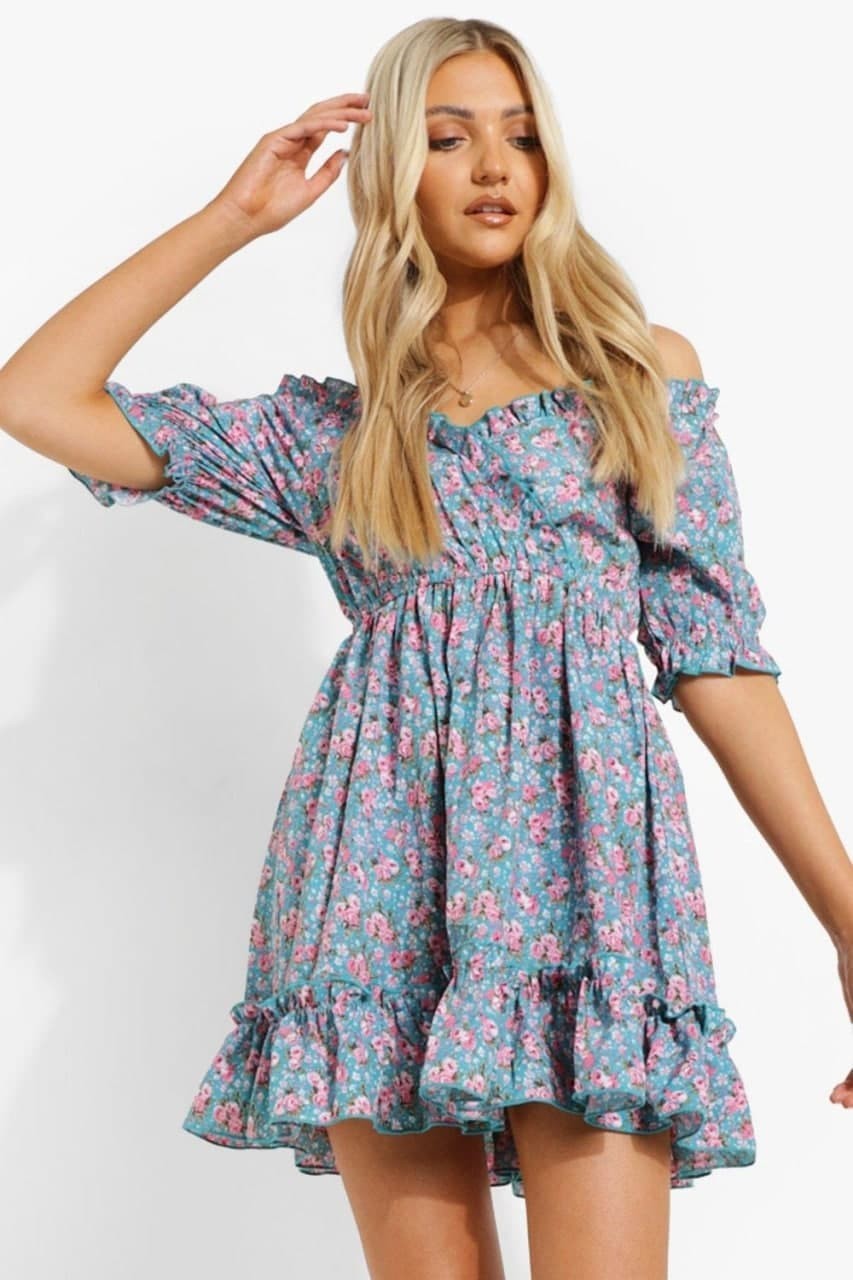 

Платье Boohoo 42 голубой 521321500146