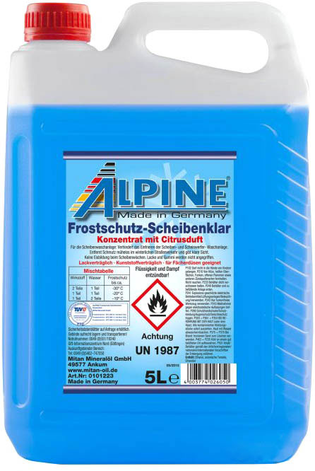 Акция на Зимний стеклоомыватель Alpine Frostschutz Scheibenklar концентрат 5 л (4003774026050) от Rozetka UA