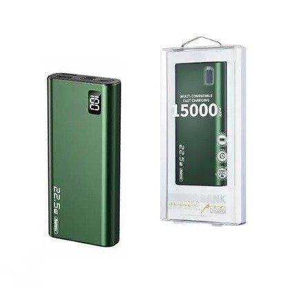 

Павербанк Remax Mini Professional Fast Charge 22.5W 15000 mAh PD+QC Green