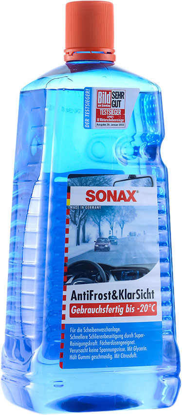 Омыватель стекла зимний -20°С 2 л SONAX Antifrost + KlarSicht  gebrauchsfertig bis 332541 (4064700332546) – фото, отзывы, характеристики в  интернет-магазине ROZETKA