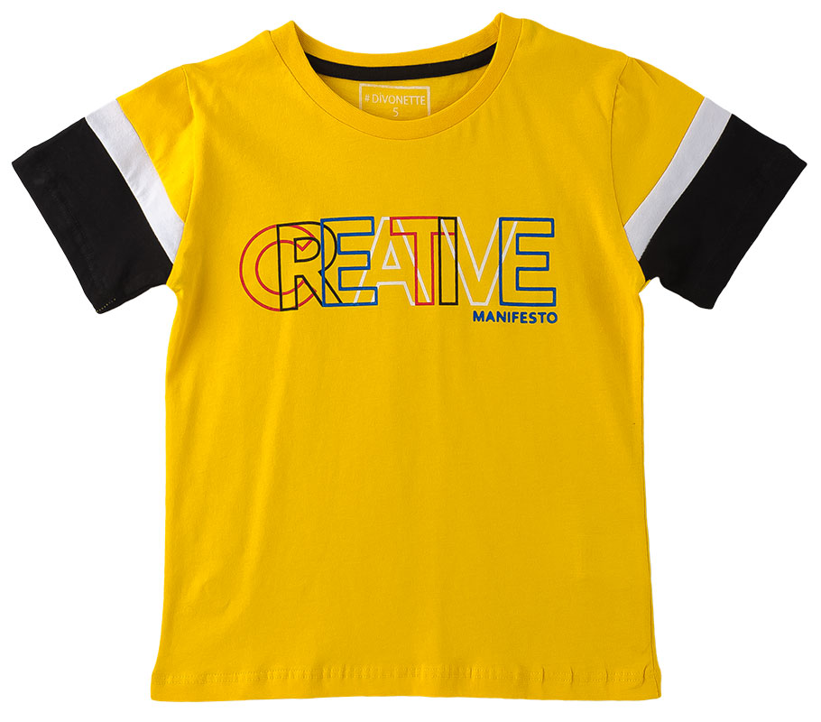 

Футболка для мальчика DIVONETTE 116 см желтый/черный