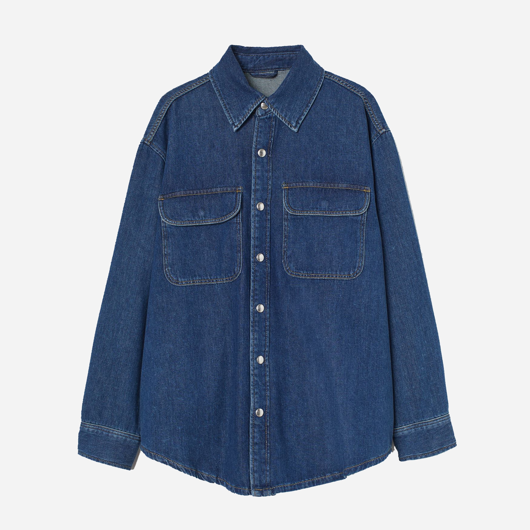 

Рубашка джинсовая H&M 9086783abr  Синяя, Рубашка джинсовая H&M 9086783abr S Синяя