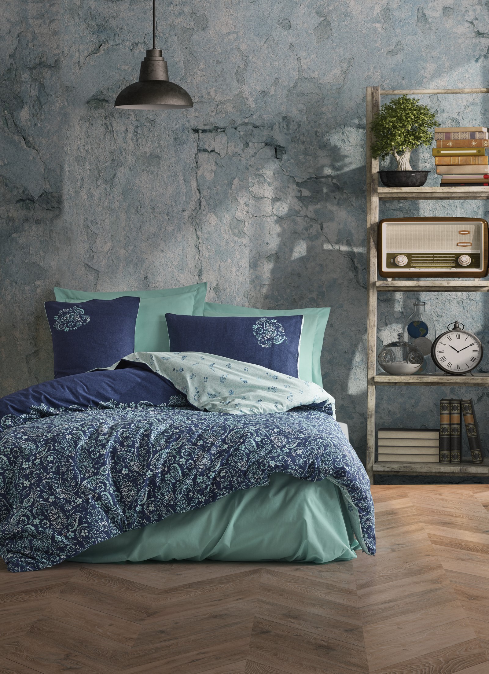 

Комплект постельного белья Cotton box Masculine Cadee Mint 200x220 см