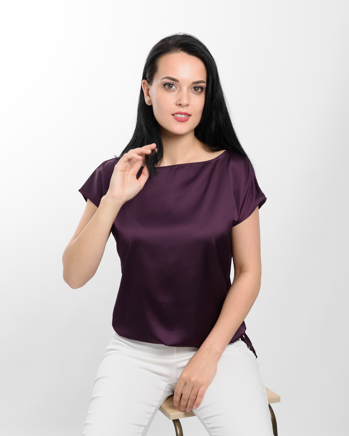 

Блузка INEDIT 0107  Dark-Violet, Блузка INEDIT 0107 S Dark-Violet