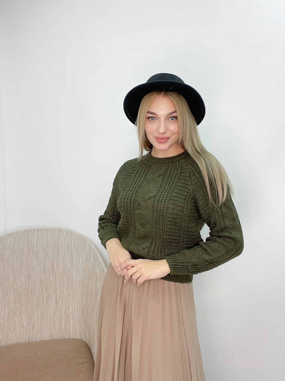 

Свитер INEDIT 1801  Khaki, Свитер INEDIT 1801 3 Khaki