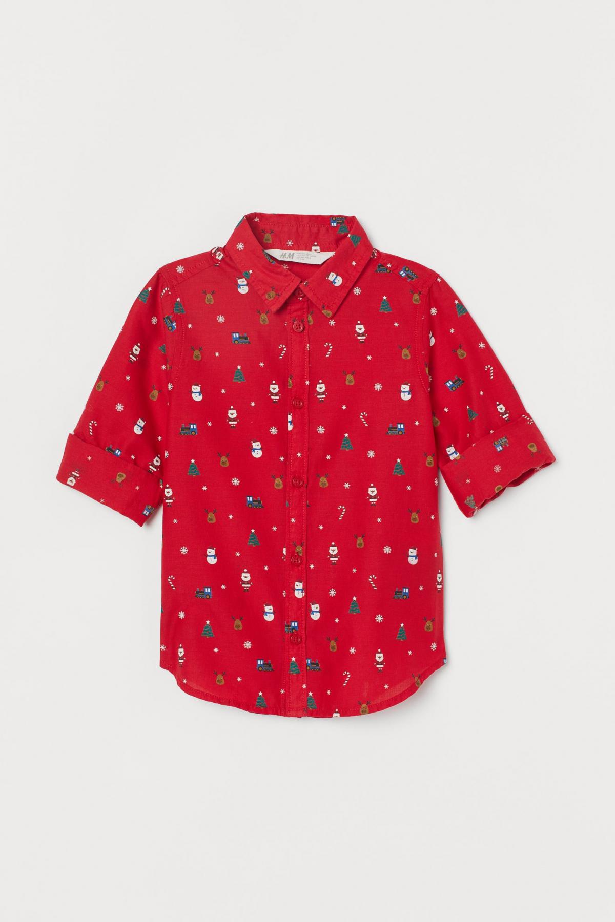 

Хлопковая рубашка H&M 110 (4-5y) Красная (6120-0871892001)
