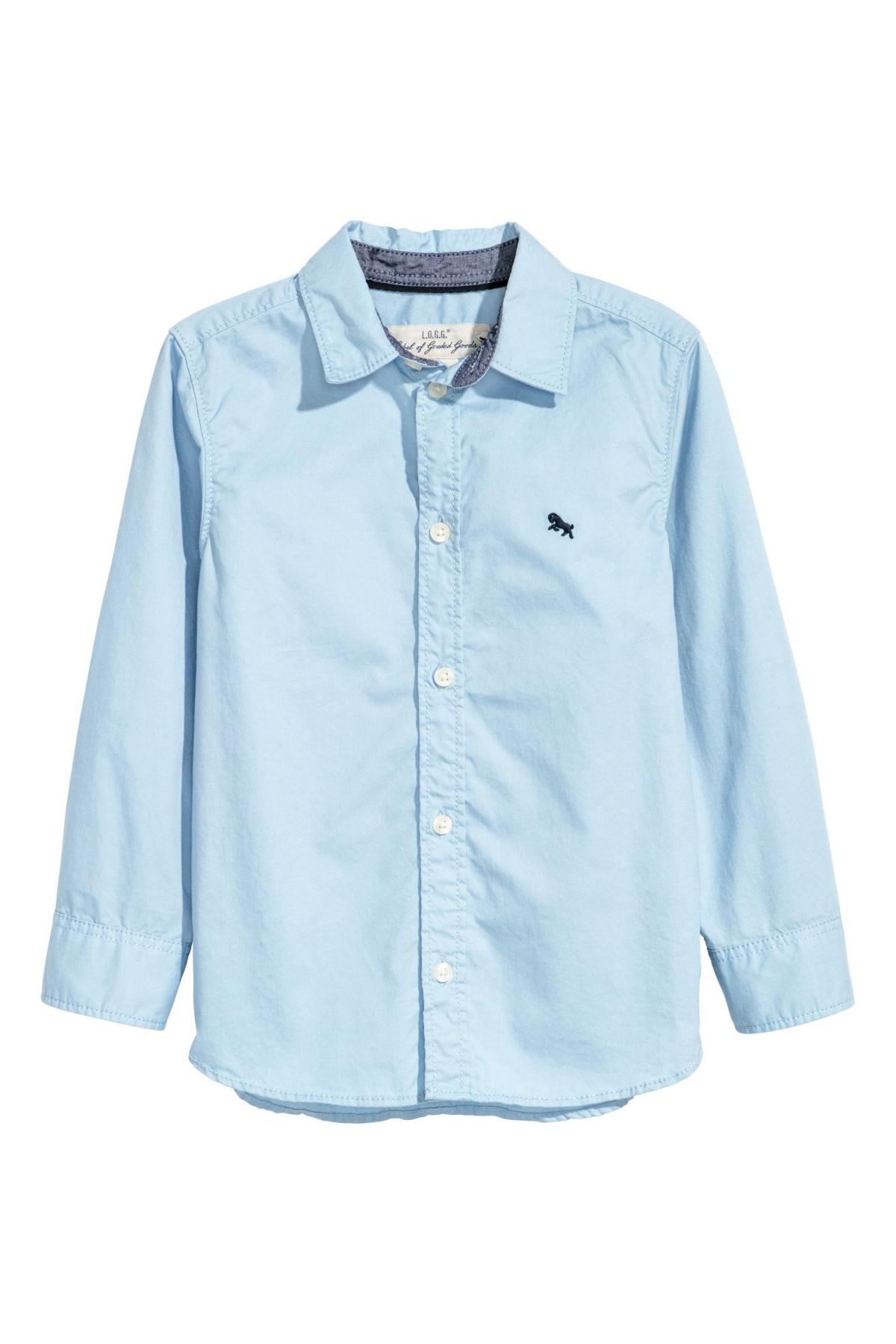 

Хлопковая рубашка H&M 98 (2-3y) Голубая (5026-0568174017)