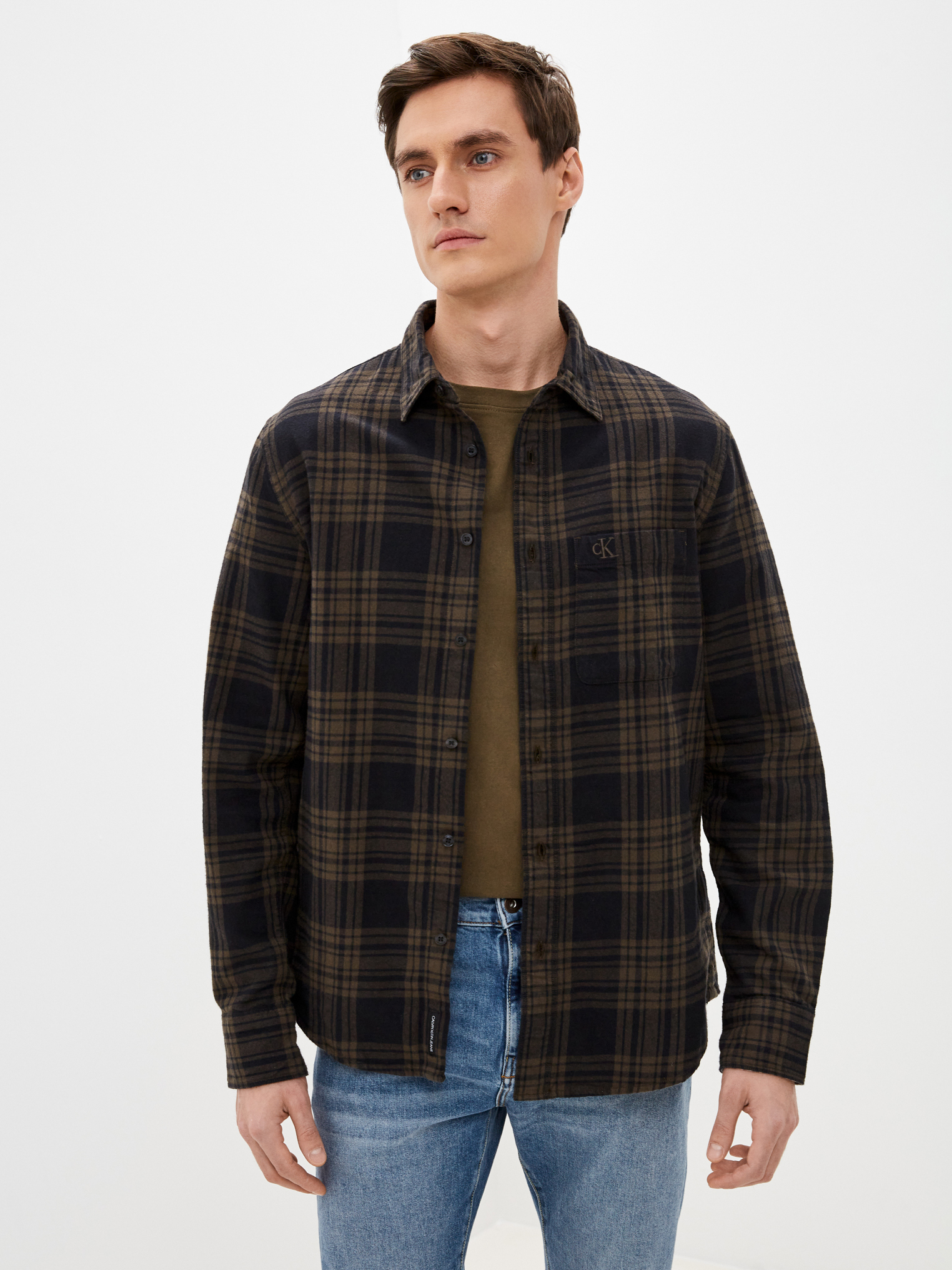 

Рубашка Calvin Klein Jeans Check Regular Shirt J30J318629-LBL  Black Olive, Рубашка Calvin Klein Jeans Check Regular Shirt J30J318629-LBL S Black Olive