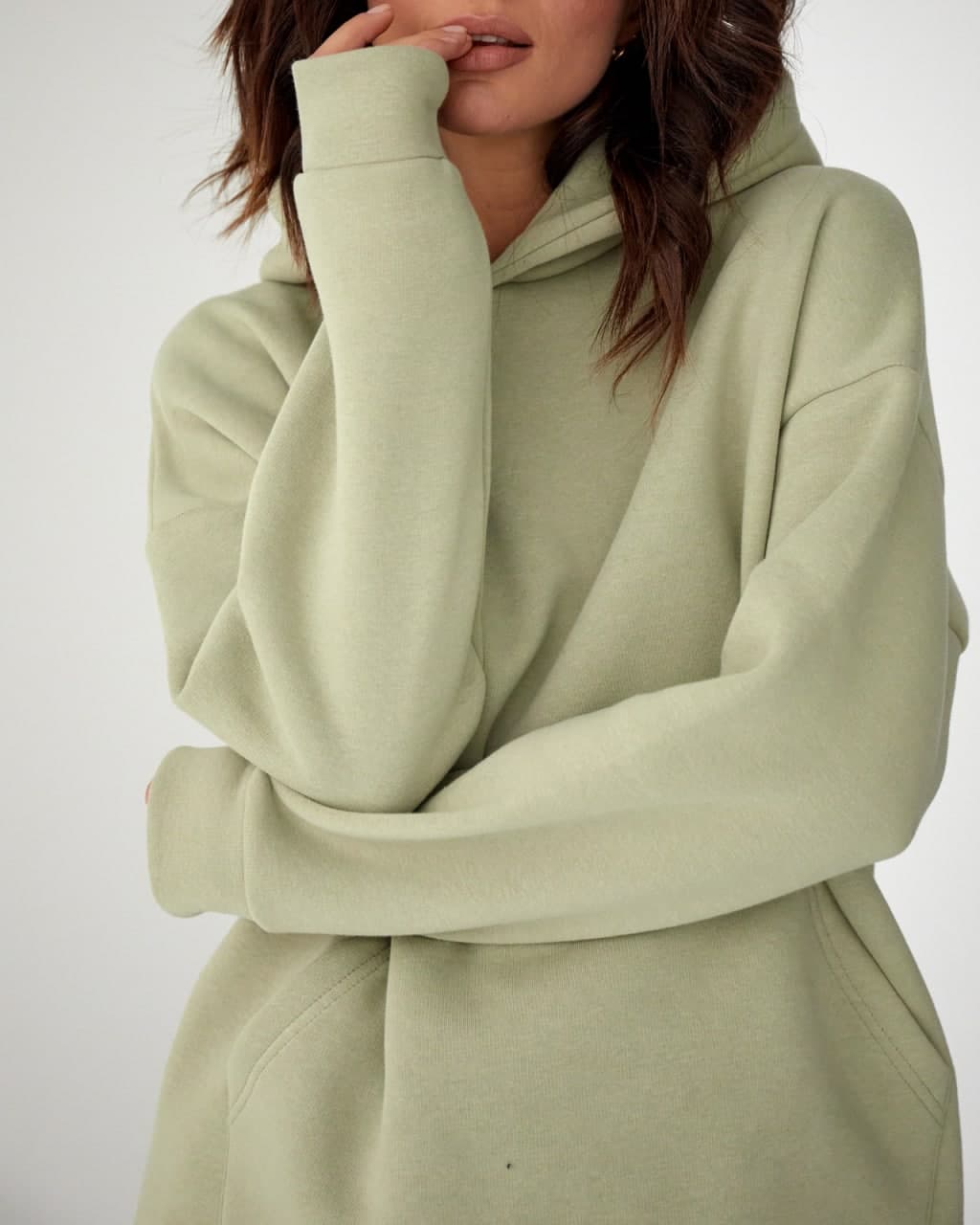 

Женский спортивный костюм оверсайз на флисе худи и штаны Oversize  Оливковый, Женский спортивный костюм оверсайз на флисе худи и штаны Oversize L Оливковый