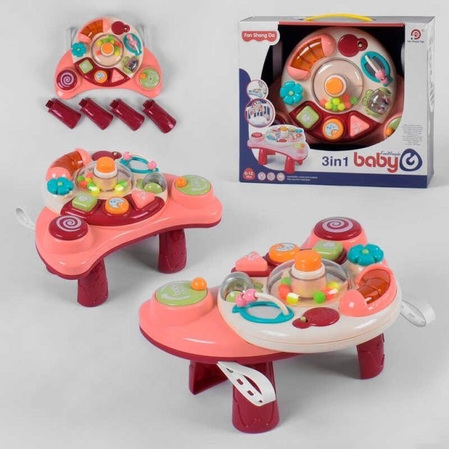 

Игровой центр 898-2101 3в1, пищалка, трещотка, свет, звук Игровой набор