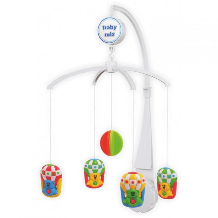 

Детская музыкальная карусель механическая с пластиковыми игрушками Baby Mix 36х9,5х51 см, разноцветный (SK/20034АS)