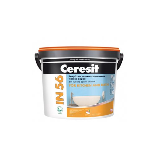 

Краска латексная Ceresit IN 56 KITCHEN&BATH База А белая 1 л (11922820)