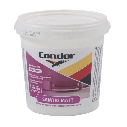 

Краска интерьерная Condor Hausproff 1.33 кг (11687662)