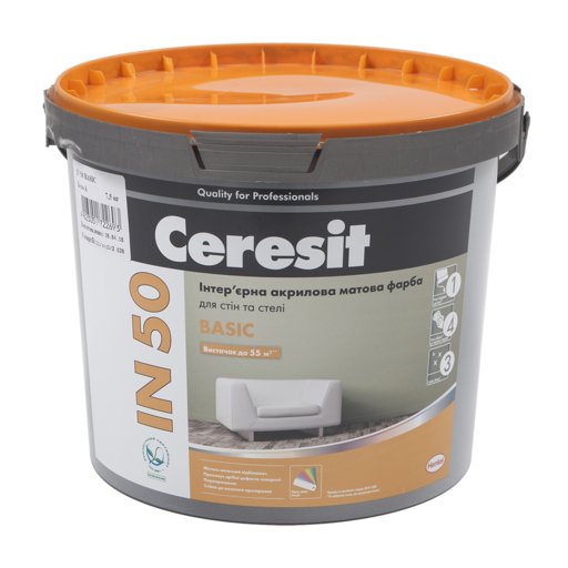 

Краска акриловая Ceresit IN 50 BASIC 3 л (11840640)
