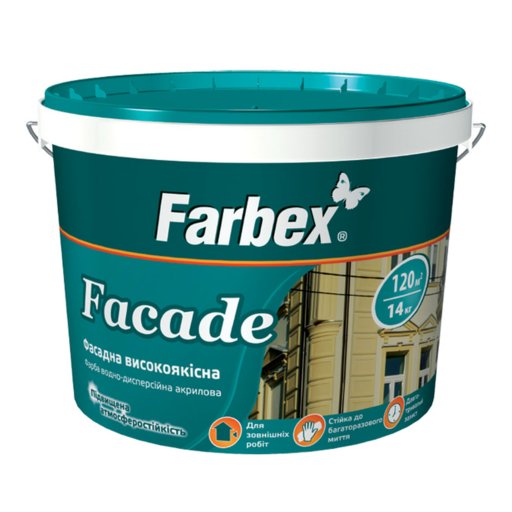 

Краска фасадная Farbex белая 7 кг (11589746)