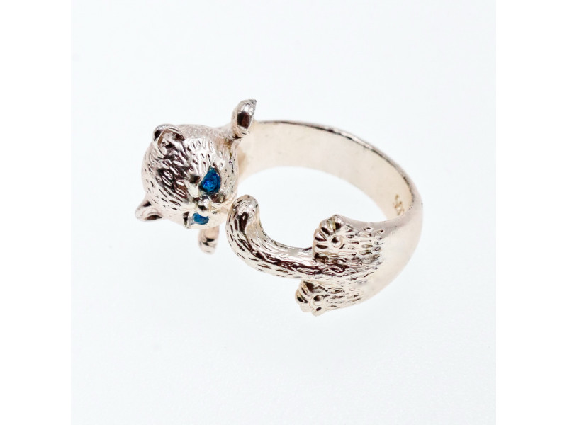 

Серебряное кольцо 925 пробы с фианитами Котик Sky Jewelry 002500