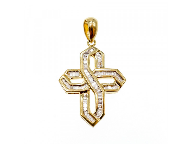 

Золотой Крестик с белым Сапфиром Натуральный Sky Jewelry 002032