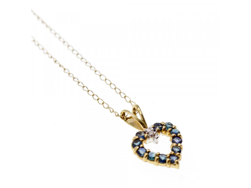 

Золотая цепочка с кулоном сапфир и бриллиант Любовь Натуральный Sky Jewelry 002874