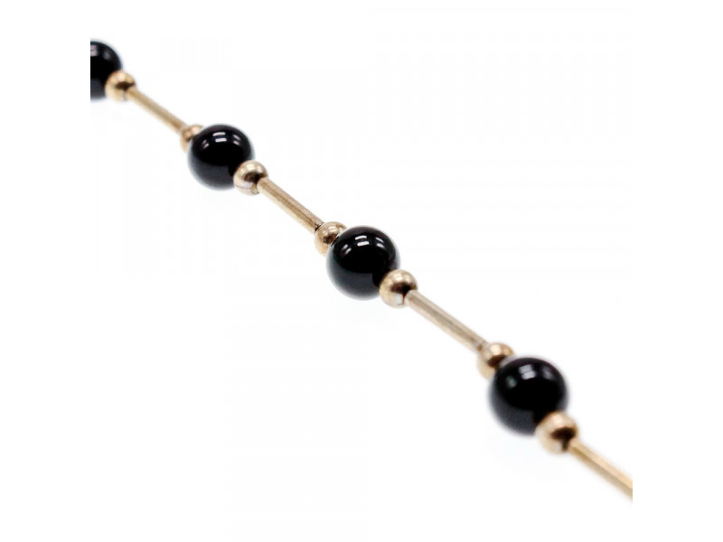 

Серебряный браслет с ониксом Натуральный Sky Jewelry 002289