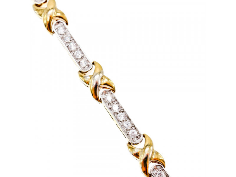 

Серебряный браслет в позолоте 925 пробы с фианитами Идеал Sky Jewelry 002490