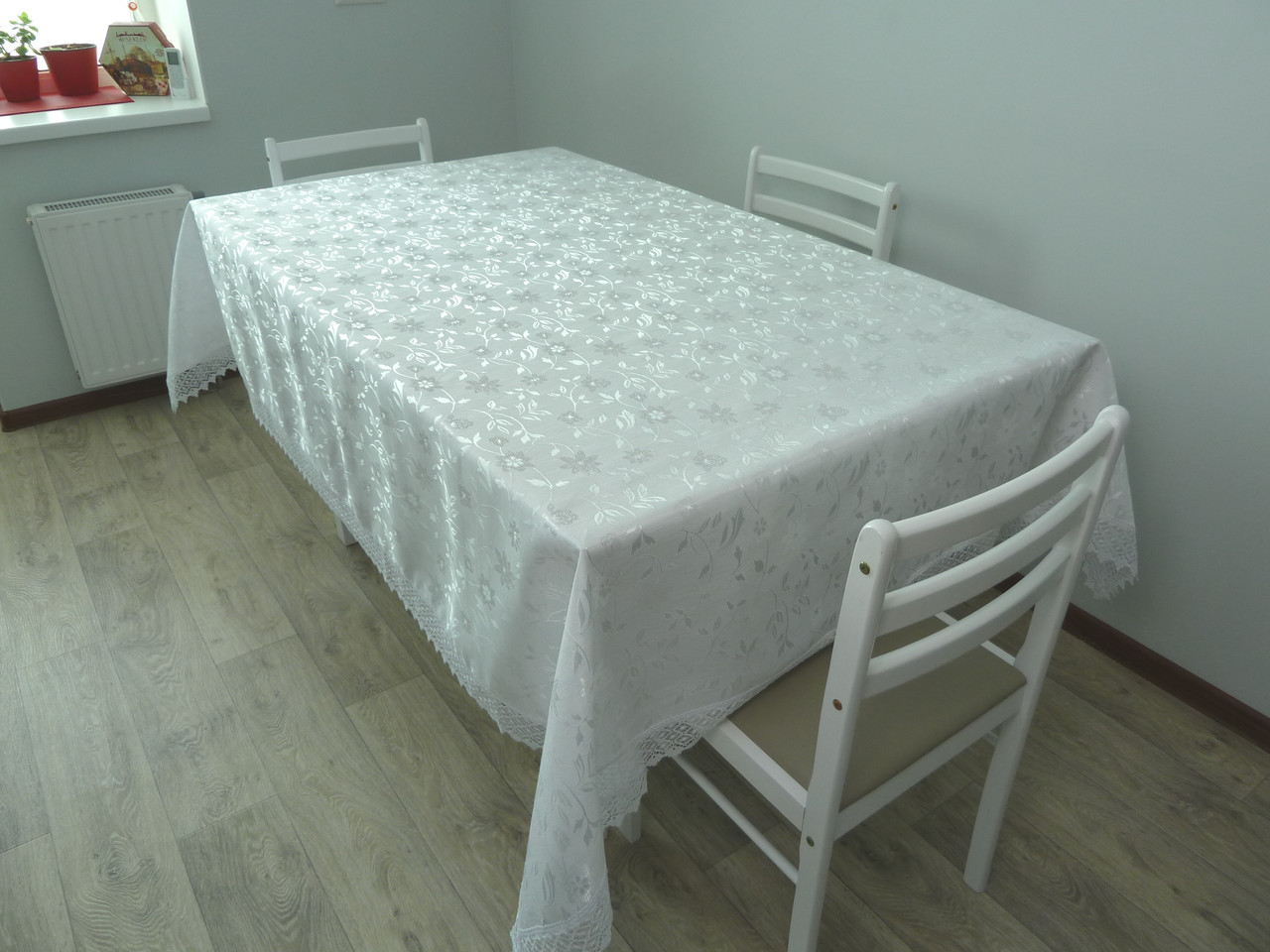 

Скатерть CARDION жаккардовая "ALYA" 160*260 см белая
