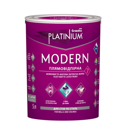 

Краска латексная Platinium Modern Sniezka база А 5 л (11876382)