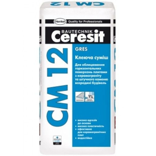 

Клеящая смесь для керамогранита Gres Ceresit СМ 12 25кг