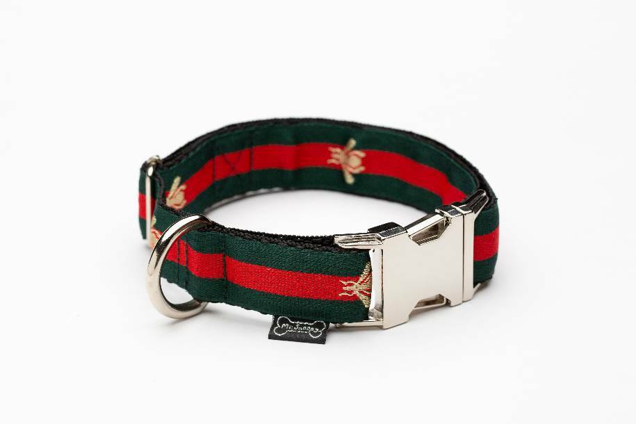 

Нашийник для собак “Gucci” зелено-червоний Mr.Snoopy 3550 Silver