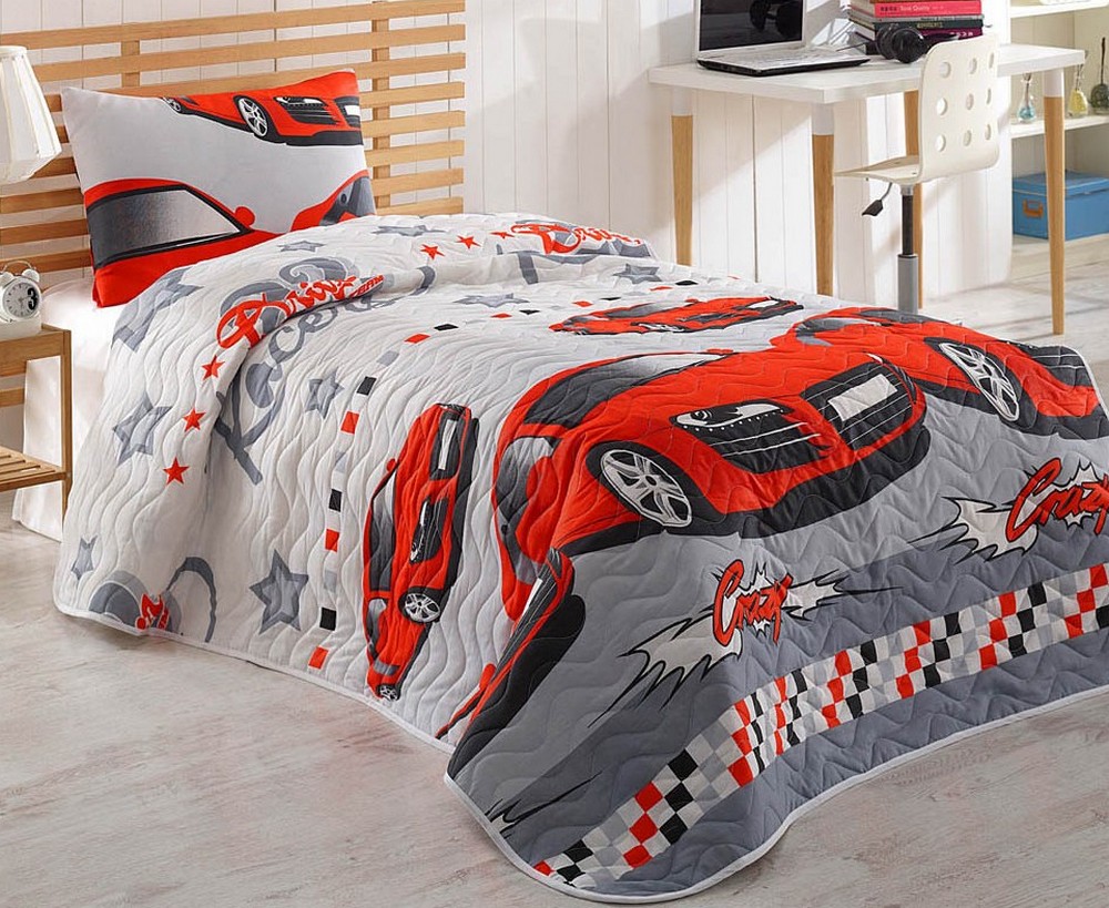 

Покрывало стеганое Eponj Home Crazy kirmizi 160х220 с наволочкой 50х70