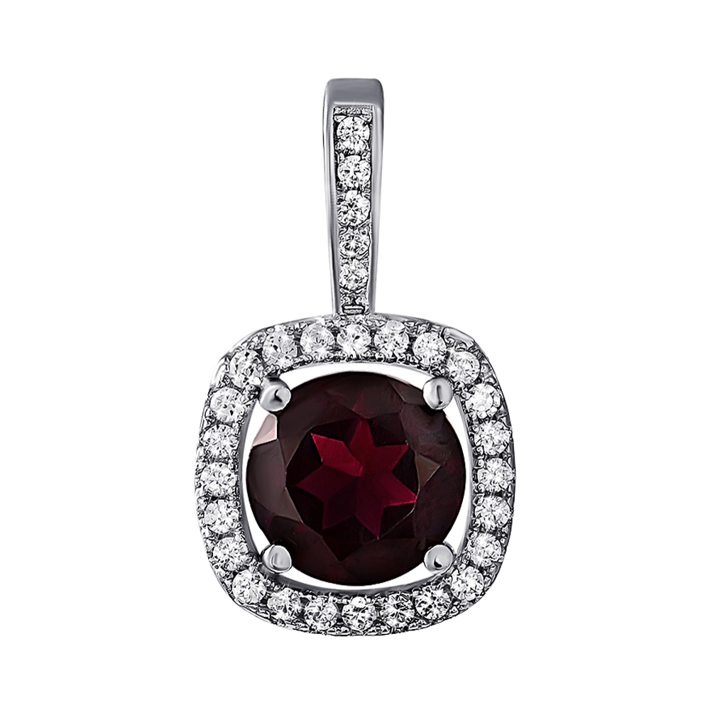 

Серебряная подвеска с гранатом и фианитами 000139898