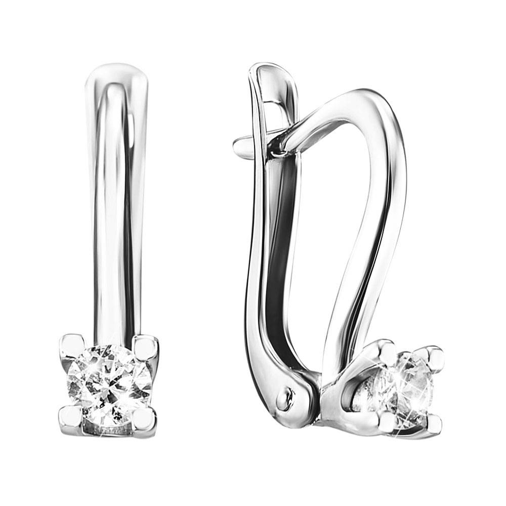 

Серьги из белого золота с фианитом S Zirconia 000129176